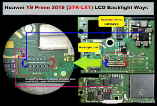 Huawei Y91 prime stk lx1 LCD backlight ways jumper solution