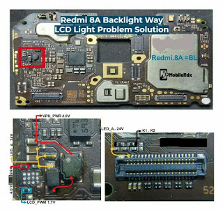 Redmi 8A Backlight Way LCD Light Problem Solution jumper solution Ways Jumper Solution