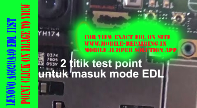Lenovo A6020a40 Edl Point Find the edl pinout test point on your device, see the picture above to find the test point to enter edl mode, you need to use metal tweezers or conductive metal wire to bypass the dots.