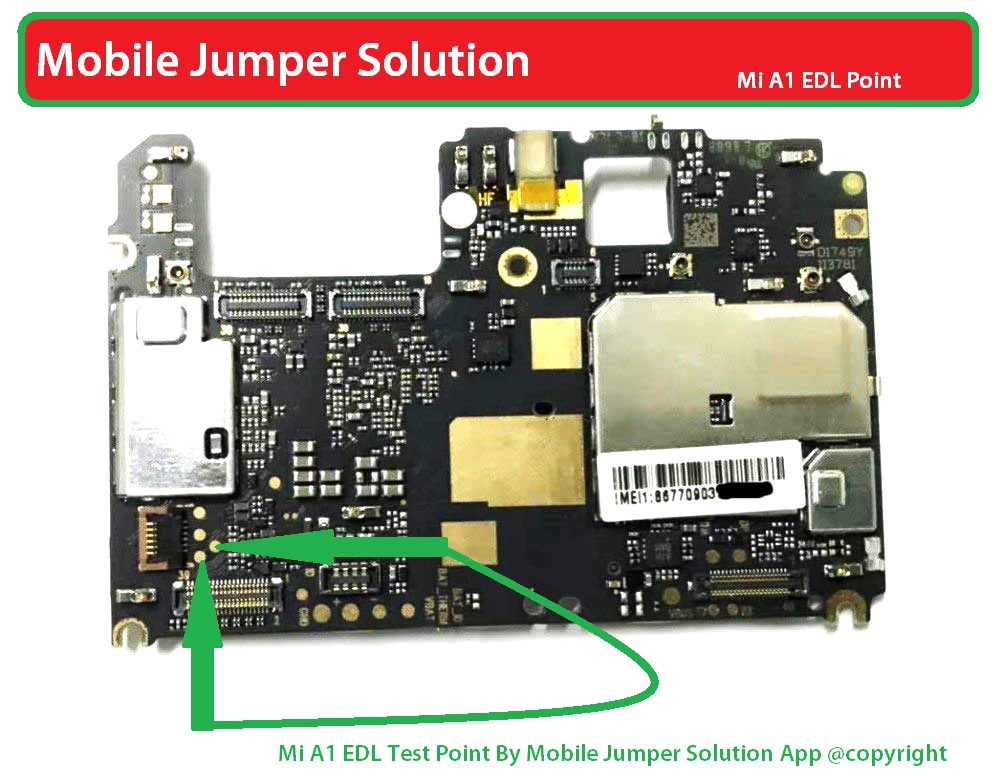 Xiaomi Redmi Mi a1 EDL Test Point stands for Emergency Download Mode. This mode is like an emergency port to transfer Android OS (Standard ROM) from computer to EMMC via processor when your device is in boot loop, hard lock or dead boot. The EDL mode feature is available on Qualcomm Snapdragon devices.